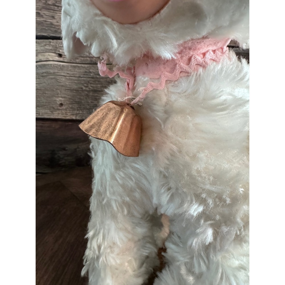 Vintage 1950s Gund J Swedlin Rubber Face Lamb Plush Sheep White Kitsch Tagged - Picture 3 of 11